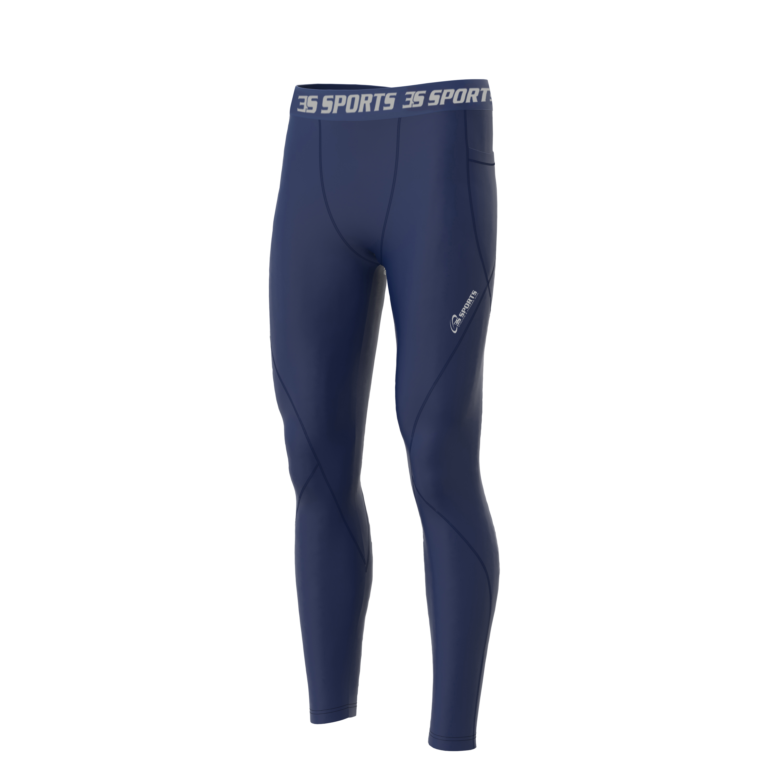Gym Fitness Compression Wear #Men Compression trouser_navy_03